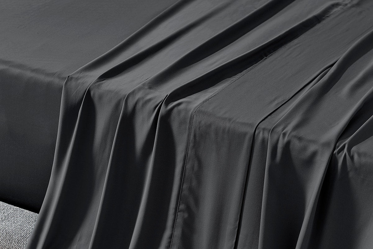Ovela 100% Natural Bamboo Bed Sheet Set (Charcoal, King Single)