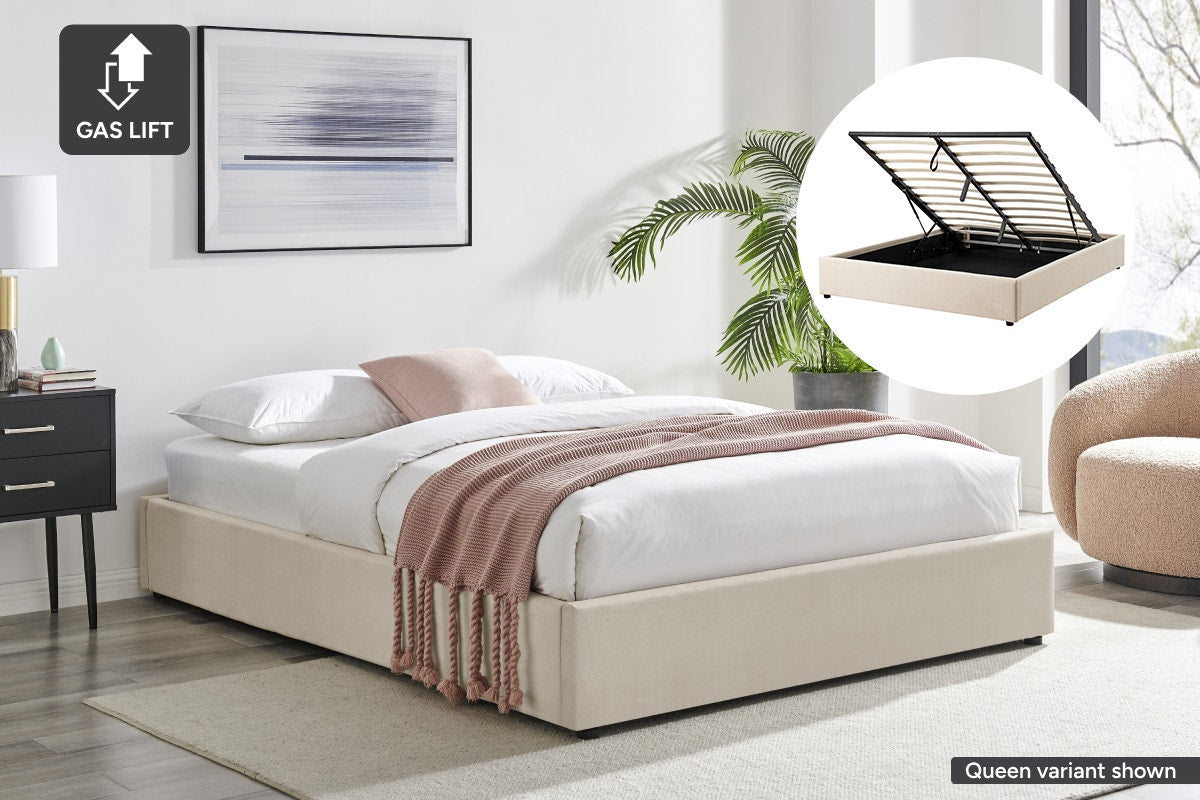 Ovela Parker Gas Lift Bed Frame (Beige, King)