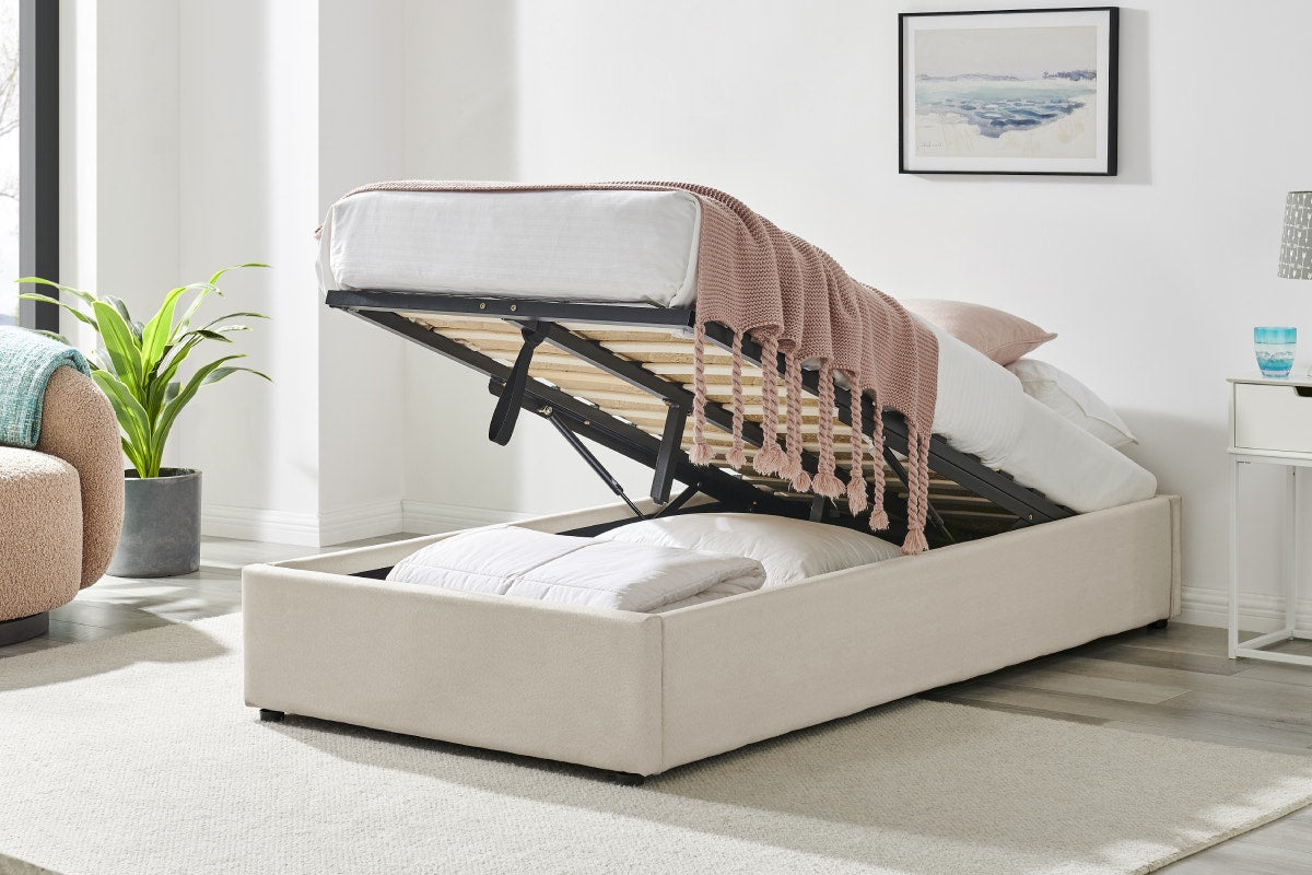 Ovela Parker Gas Lift Bed Frame (Beige, Single)