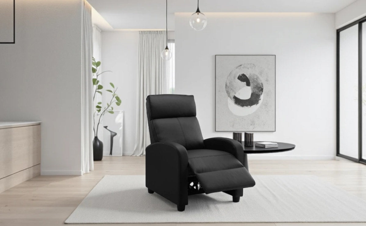 Ovela PU Leather Recliner Chair (Black)