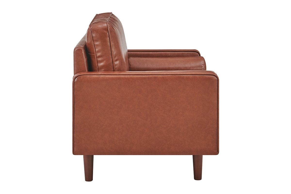 Ovela Stockholm Faux Leather Armchair (Tan, PU Leather)