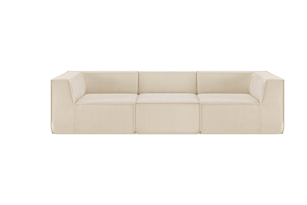 Ovela Softly 3 Seater Modular Sofa with Ottoman (Cream)