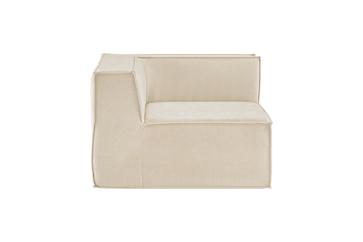 Ovela Softly 3 Seater Modular Sofa with Ottoman (Cream)