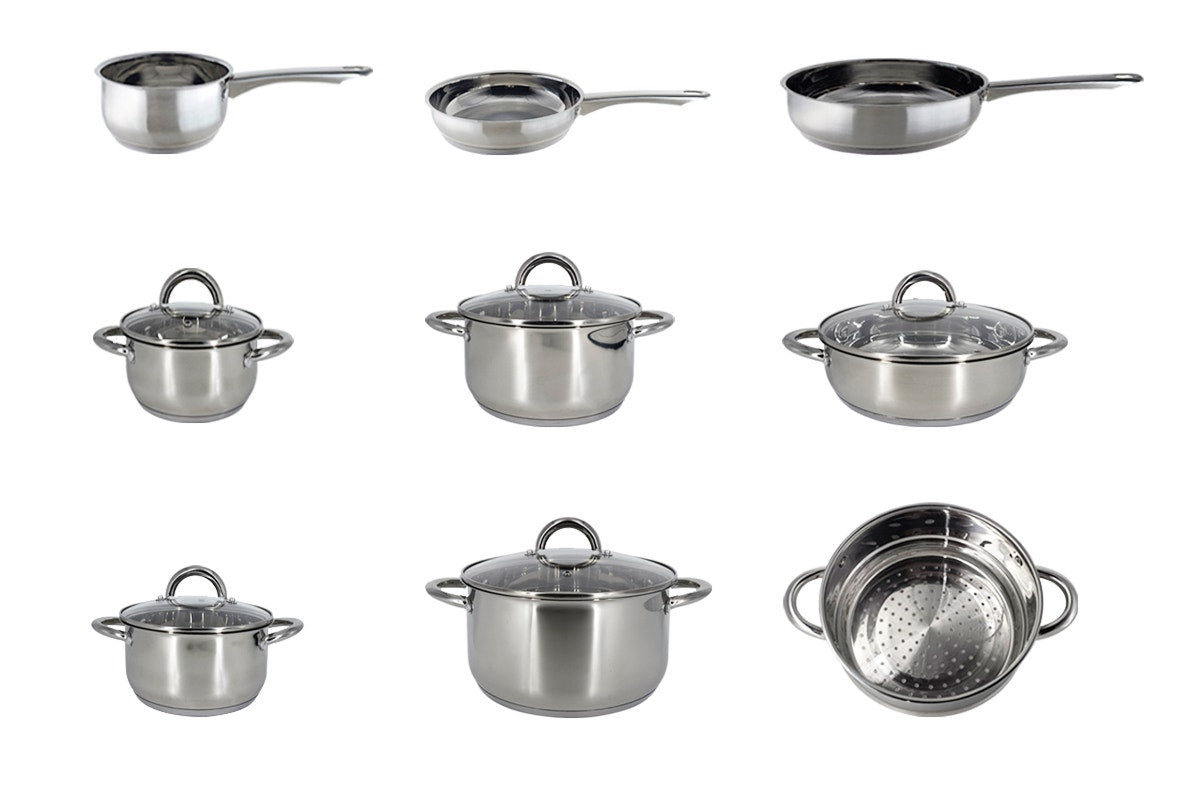 Ovela 9 Piece Stainless Steel Cookware Set