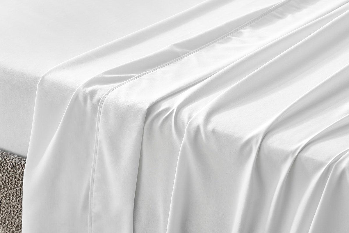 Ovela 1200TC Cotton Bed Sheet Set - White; Single)