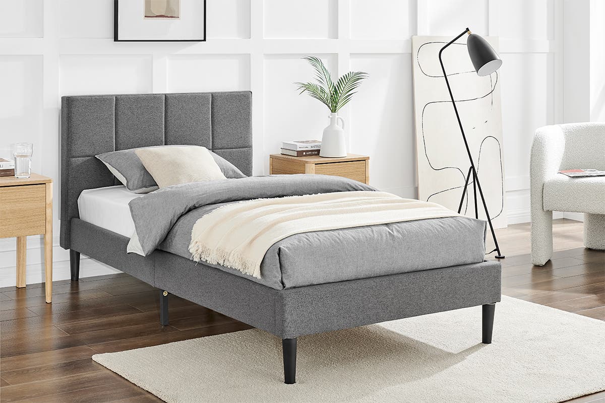 Ovela Theodore Bed Frame - Charcoal, Single