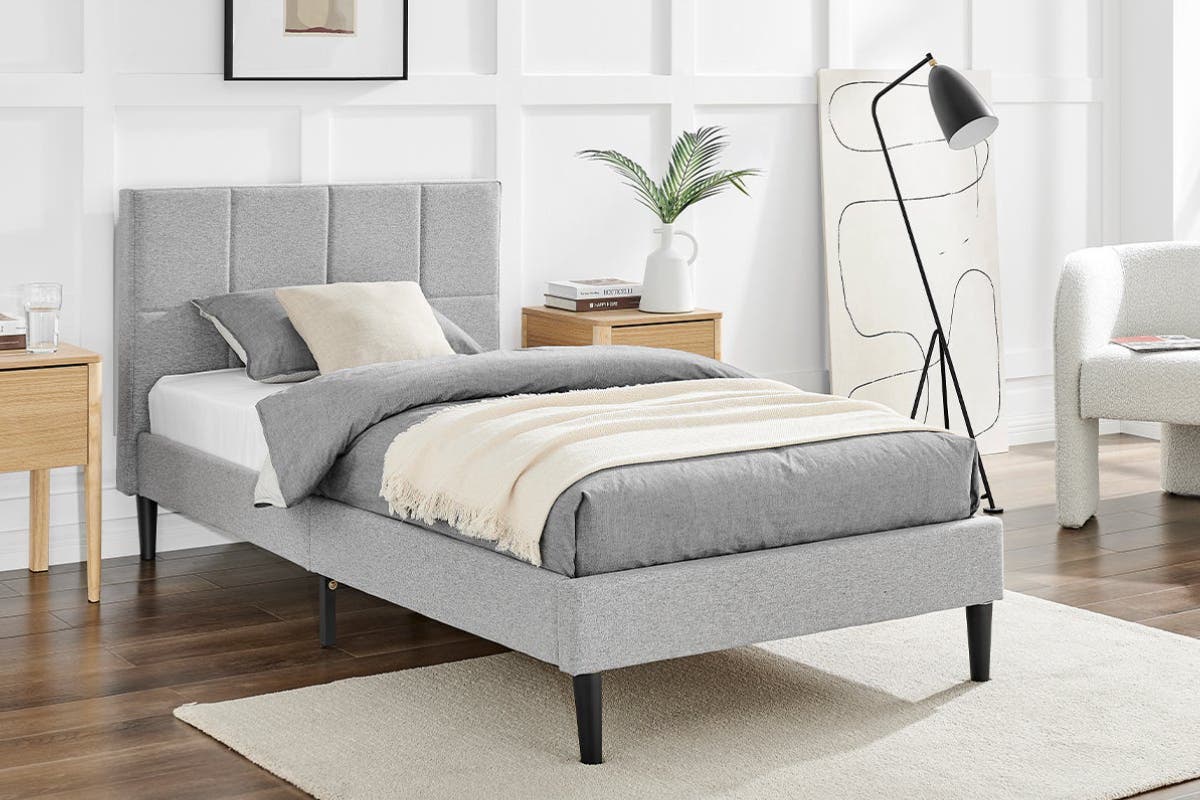 Ovela Theodore Bed Frame (Grey) - SuperSaverAU - view 11