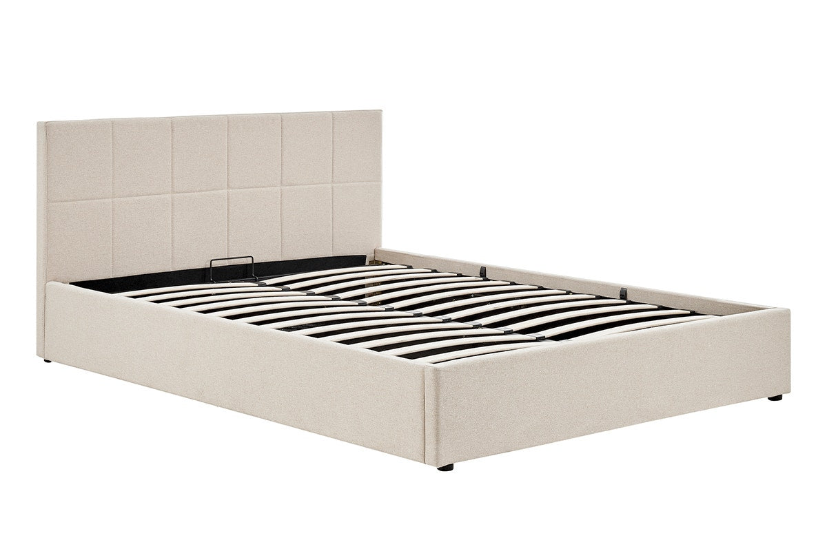Ovela Theodore Gas Lift Bed Frame - Double Beige - SuperSaverAU - view 4