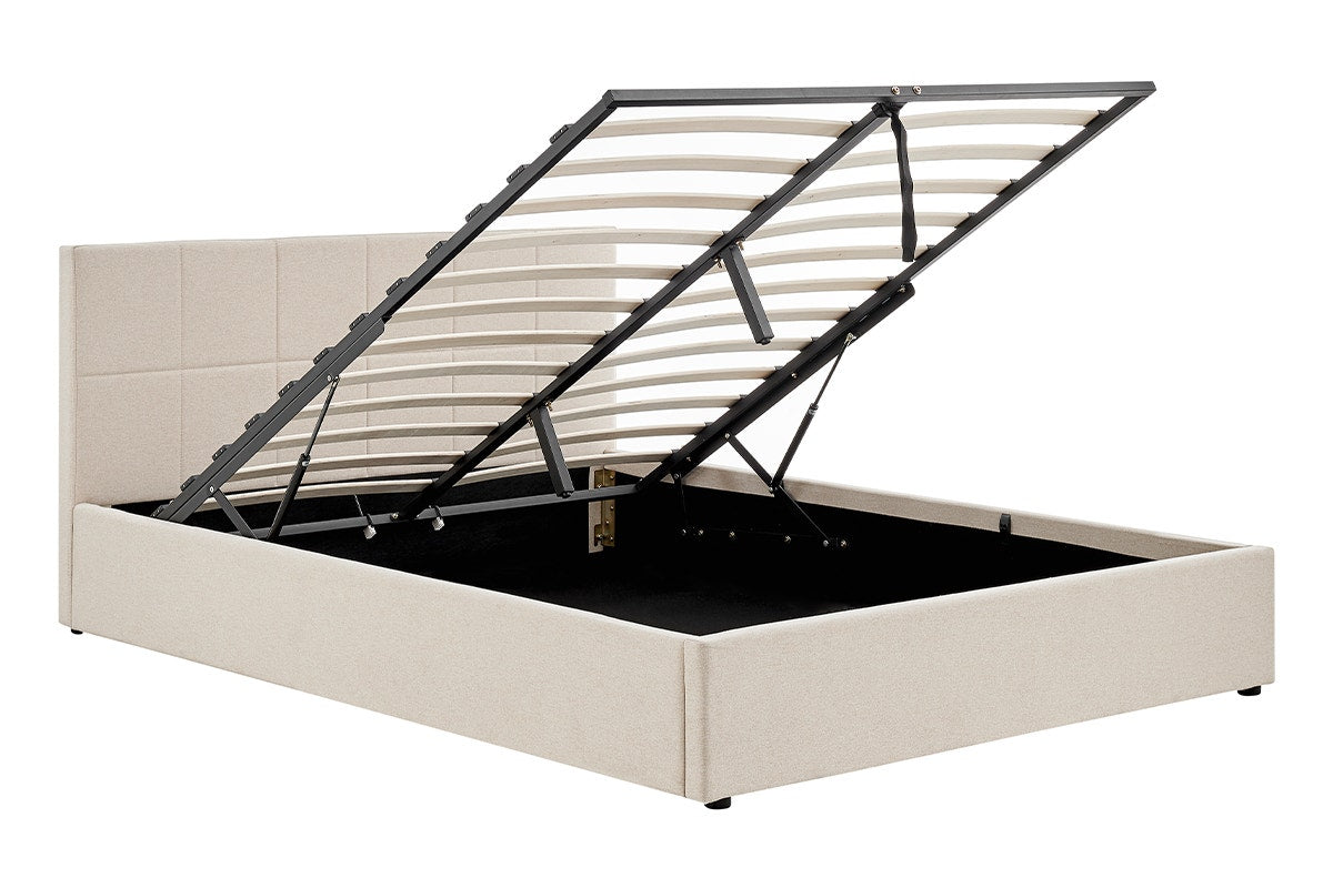 Ovela Theodore Gas Lift Bed Frame - Double Beige - SuperSaverAU - view 6