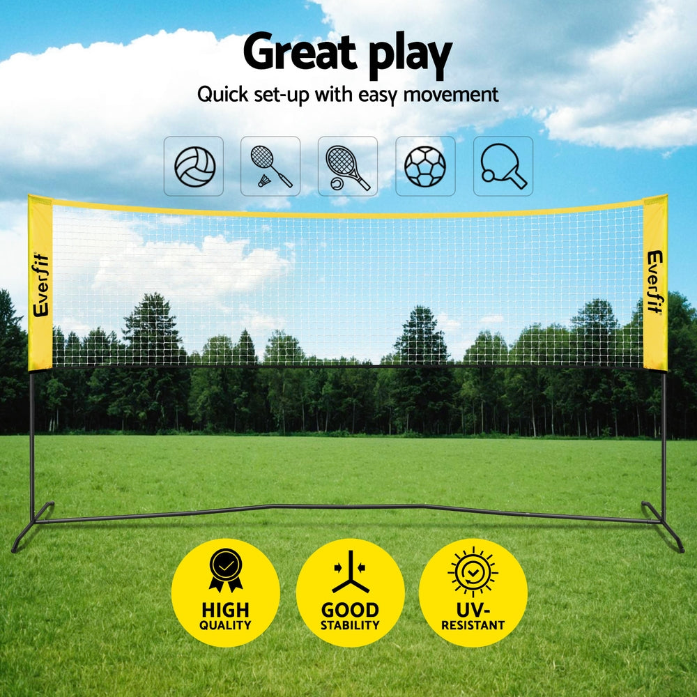 Everfit Portable 10ft Multi-Sport Pickleball Net Set with Paddles & Carry Bag