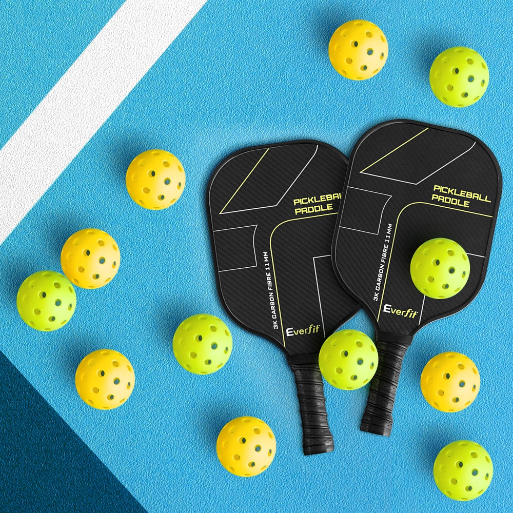 Everfit 12PC Pickleballs Set 40-Hole Design Indoor Outdoor Durable PE Balls Green/Yellow - SuperSaverAU - view 7