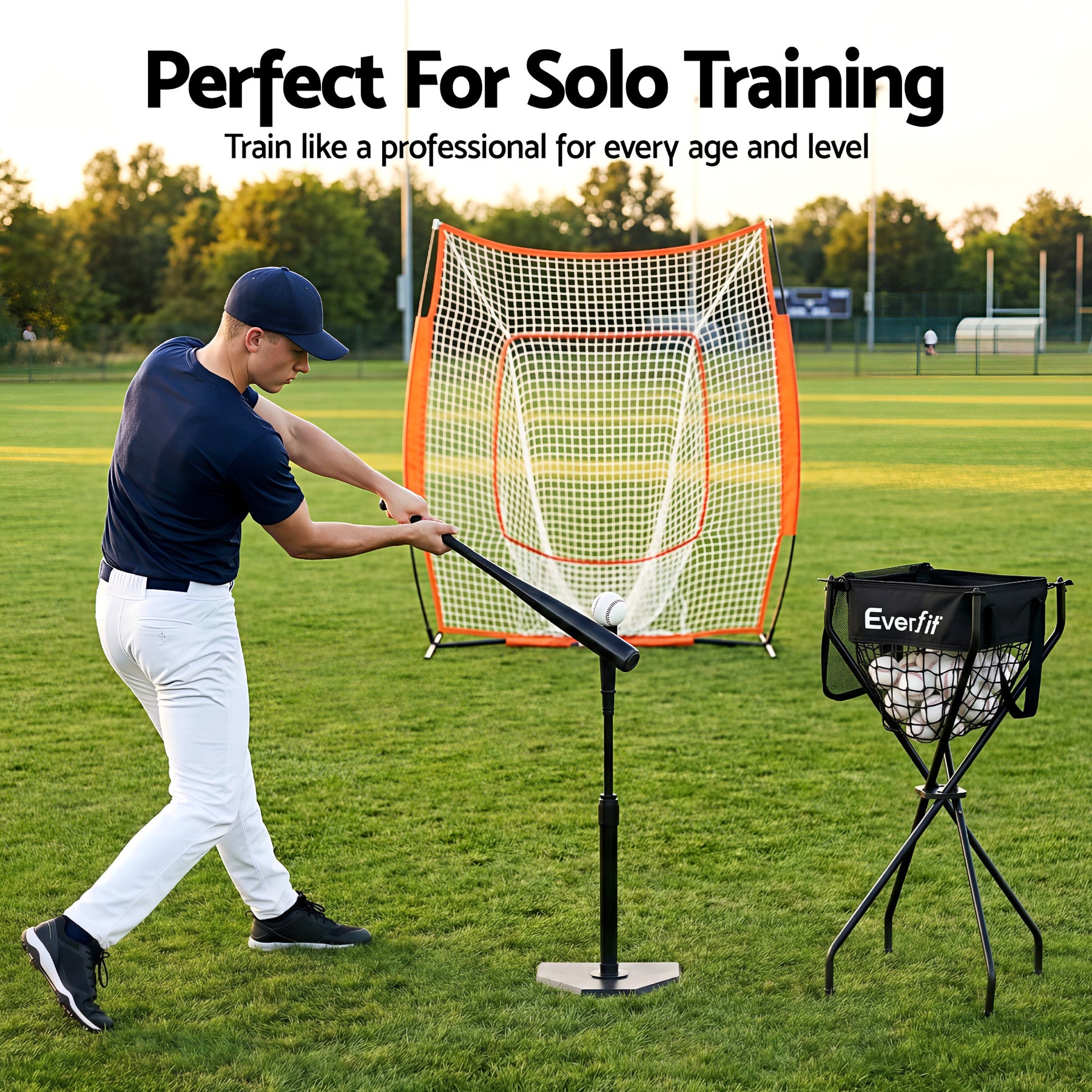 Everfit Portable Ball Cart Foldable Pickleball Tennis Baseball Softball - SuperSaverAU - view 8