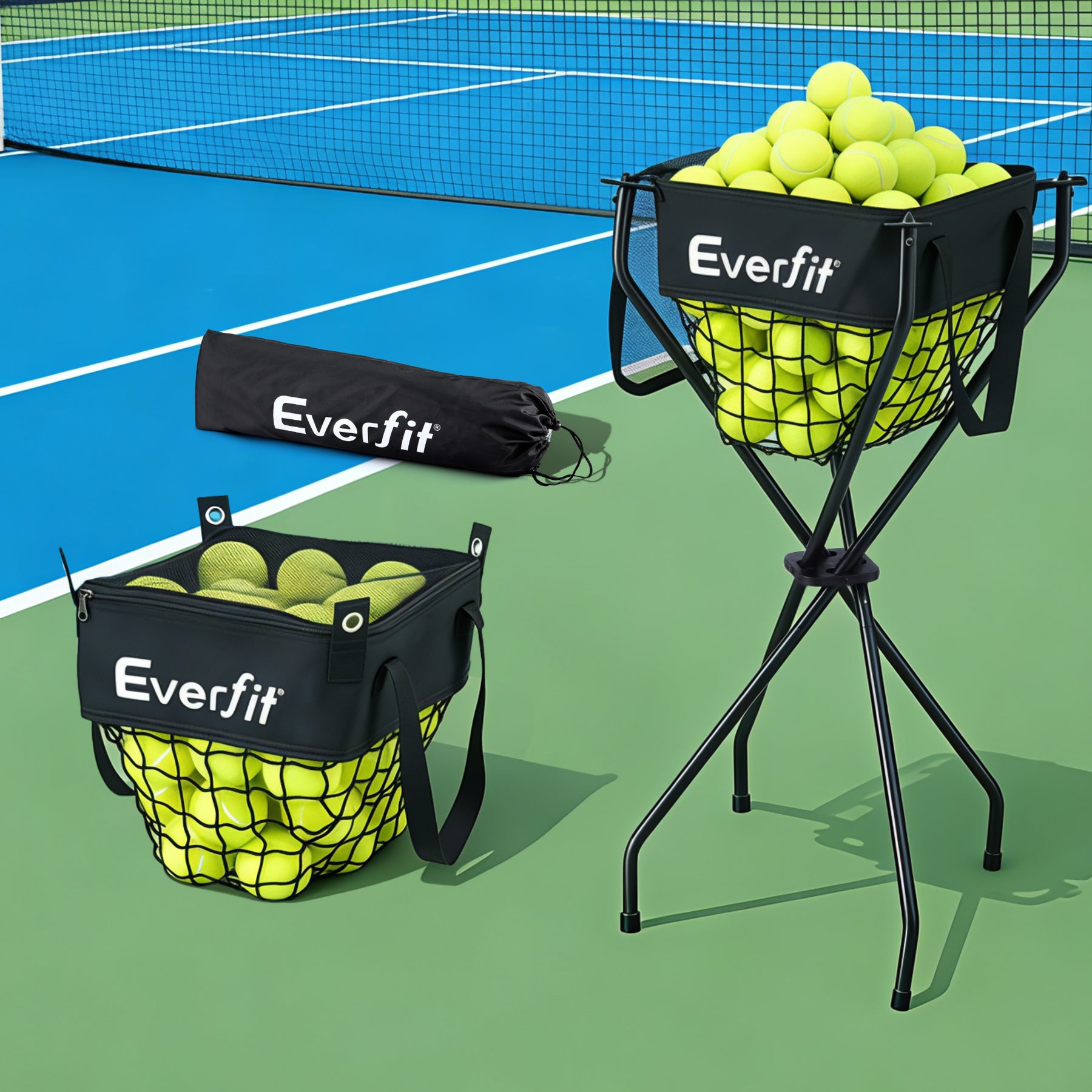Everfit Portable Ball Cart Foldable Pickleball Tennis Baseball Softball - SuperSaverAU - view 9