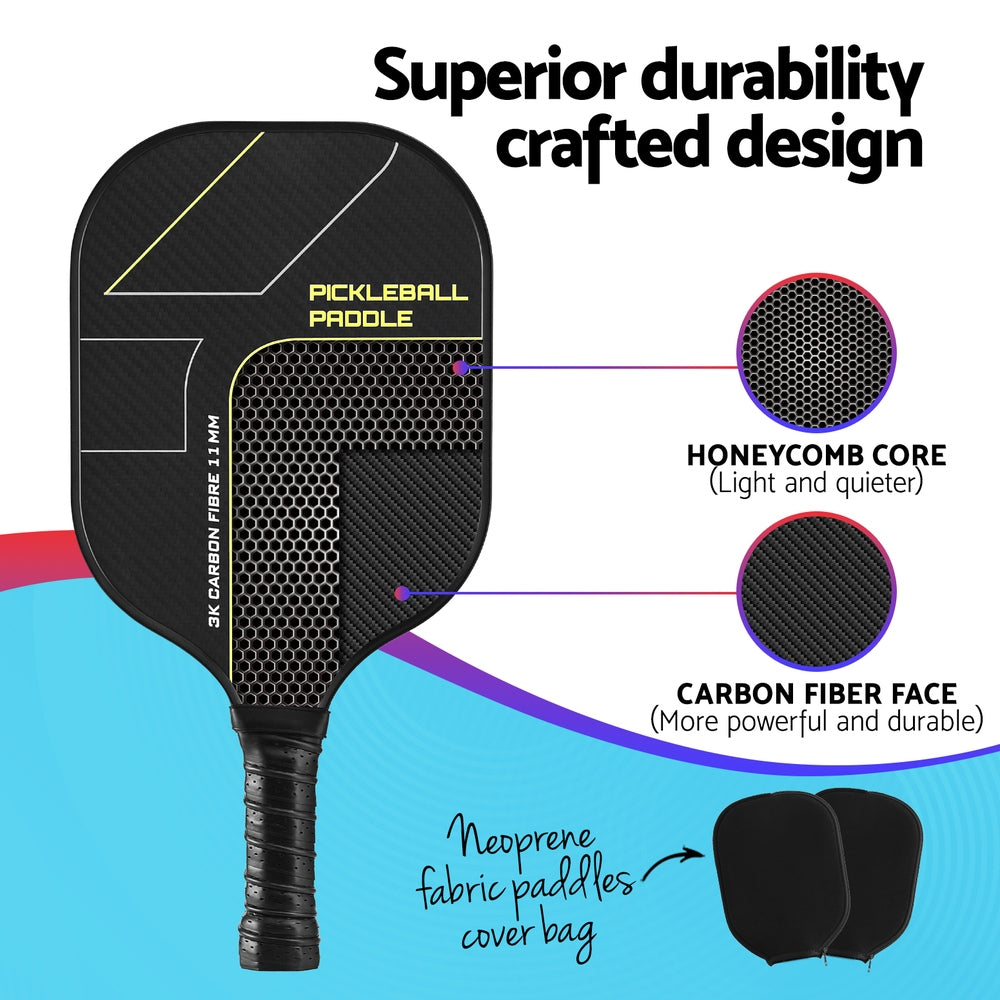 Everfit 2PCS Pickleball Paddles Set Outdoor Pickle Balls Rackets with Cover Bag Training - SuperSaverAU - view 5