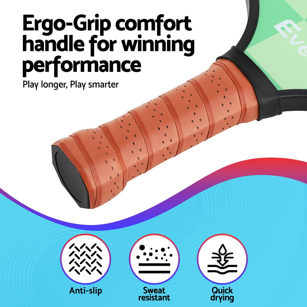 Everfit Pickleball Paddle Set Fiberglass with Balls Bag Tournament Kit 2PCS Pickle Balls Rackets - SuperSaverAU - view 6