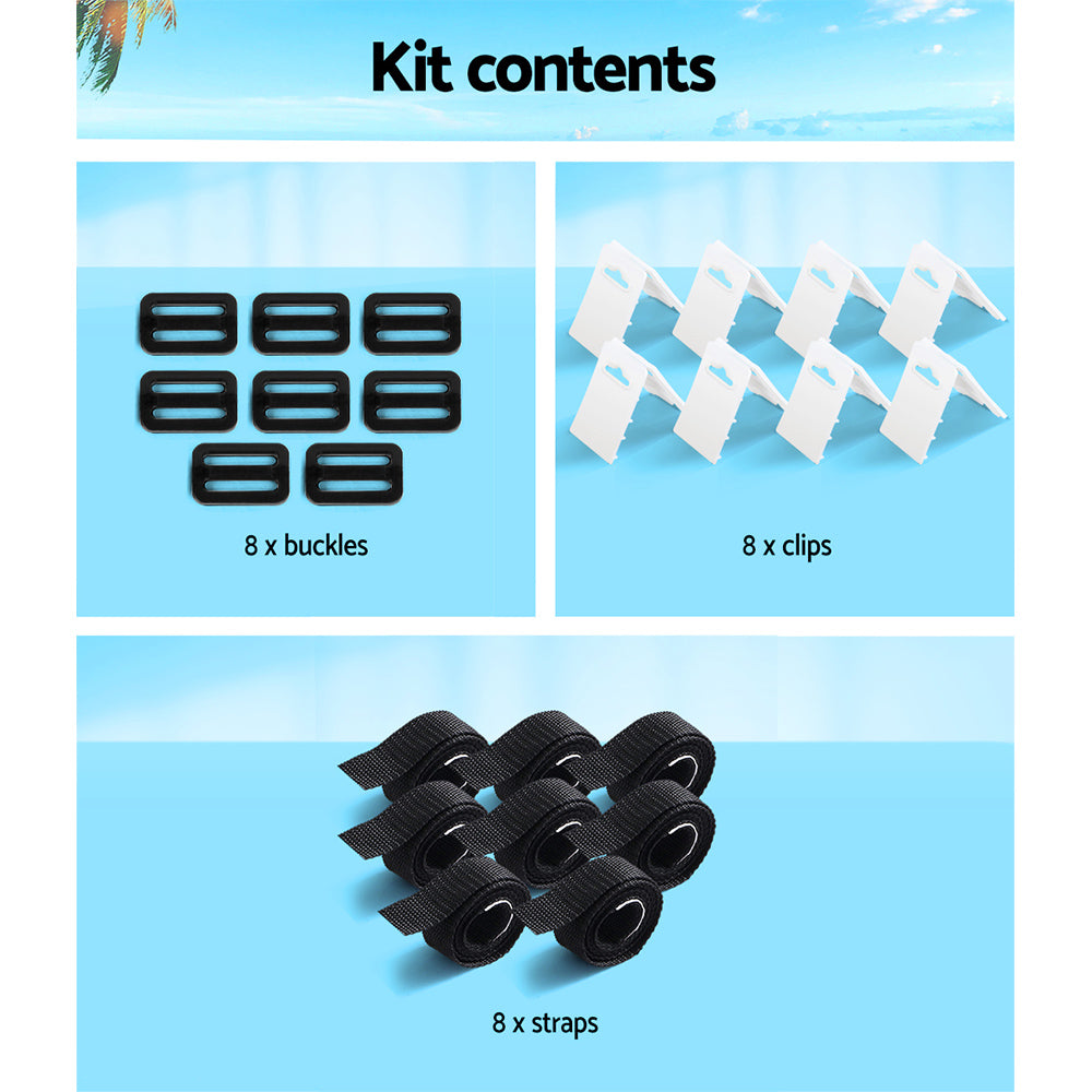 AquaBuddy Pool Cover Roller Attachment Strap Kit 8PCS, Universal, UV-Resistant - SuperSaverAU - view 5