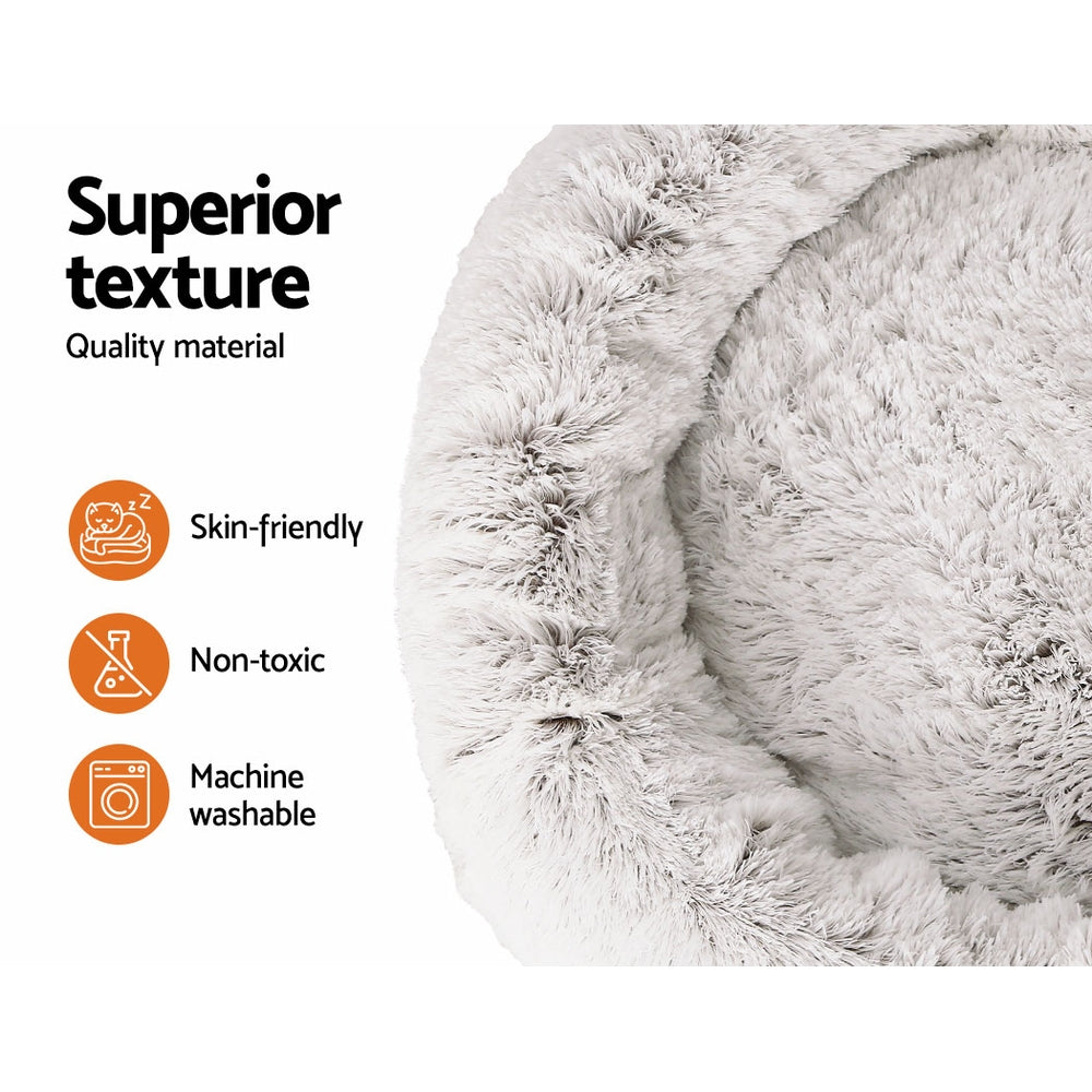 i.Pet Extra Large Pet Bed 110cm Soft Plush White Brown Non-Slip Washable - SuperSaverAU - view 4
