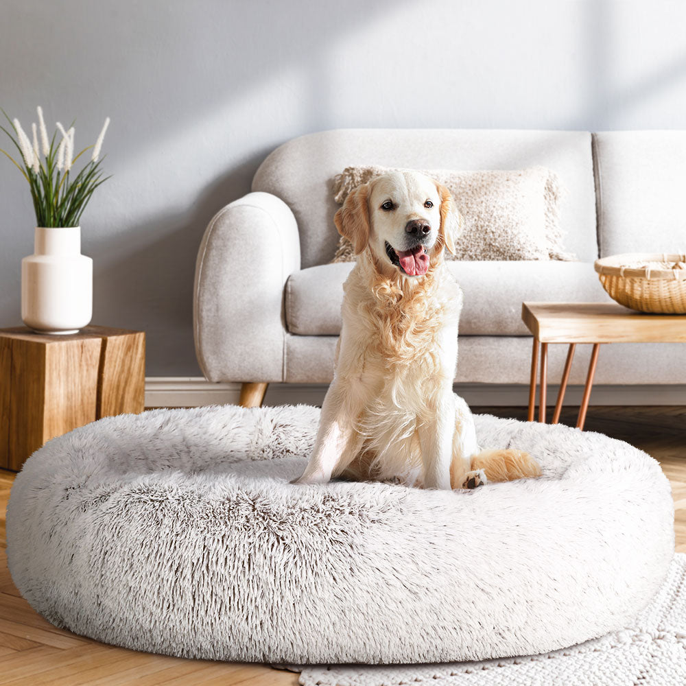 i.Pet Extra Large Pet Bed 110cm Soft Plush White Brown Non-Slip Washable - SuperSaverAU - view 8