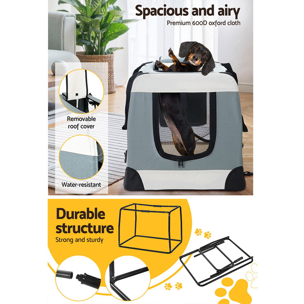 i.Pet Pet Carrier Soft Crate 70x52CM Portable Foldable Dog Cat Travel - SuperSaverAU - view 5