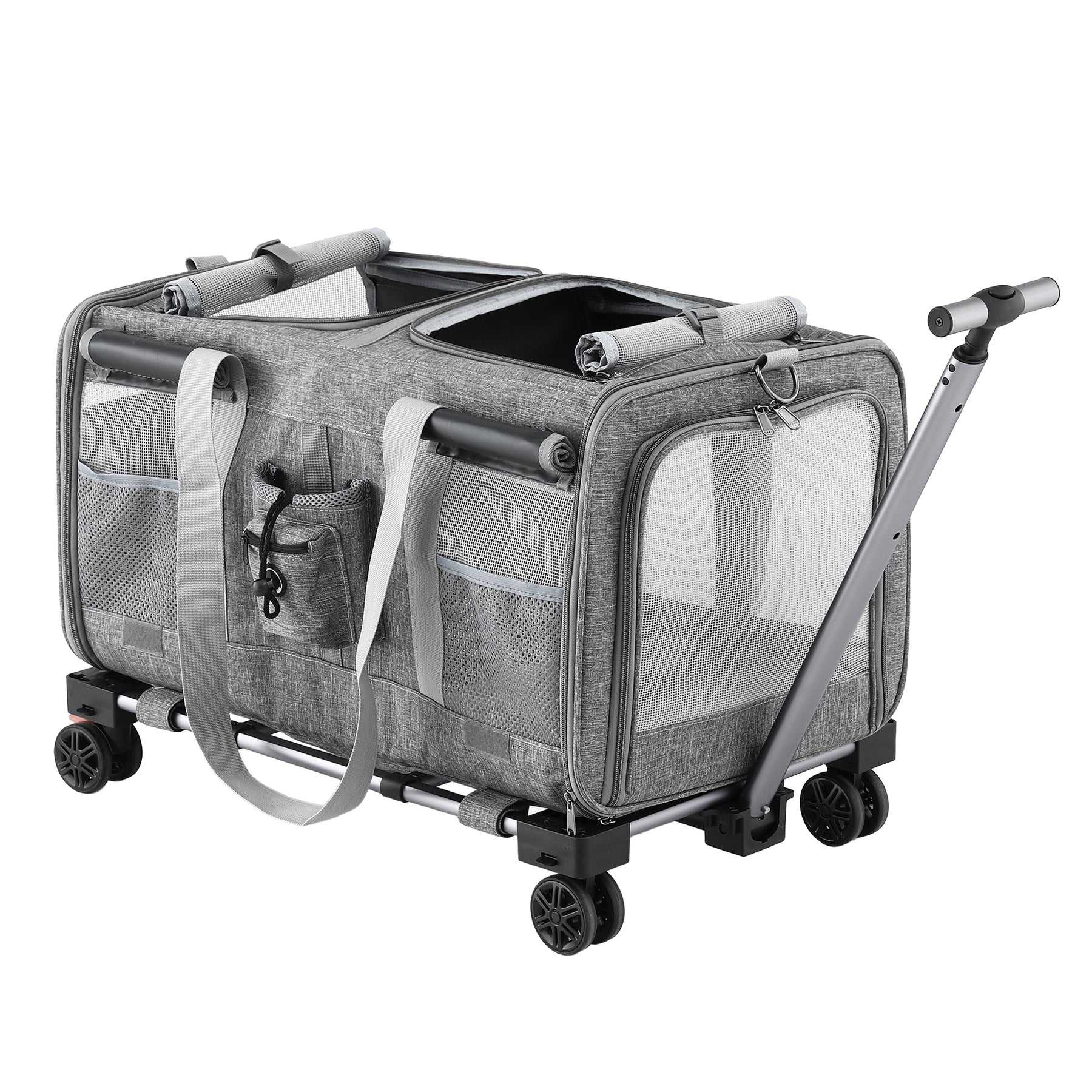 i.Pet Pet Carrier Trolley with Swivel Wheels - Grey 50kg
