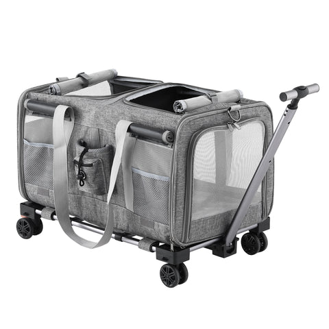 i.Pet Pet Carrier Trolley with Swivel Wheels - Grey 50kg