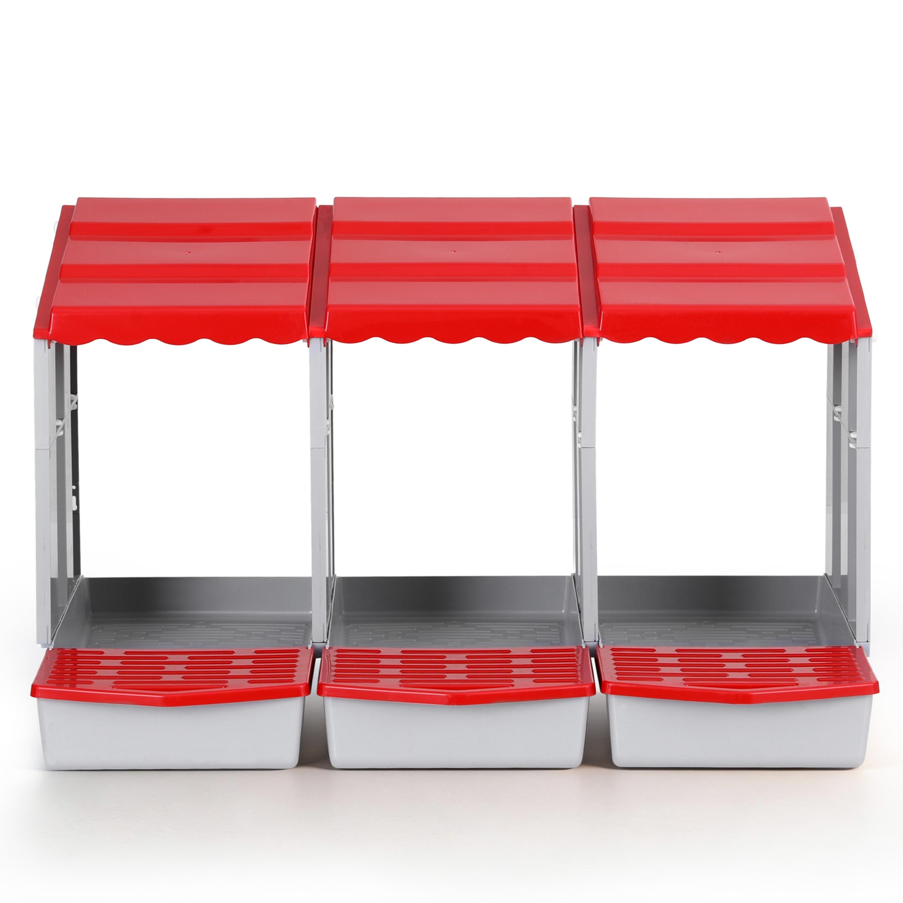 i.Pet Chicken Nesting Box 3 Hole Roll Away Egg Hutch - Red