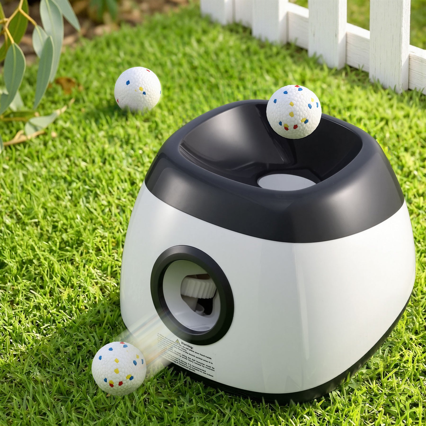 i.Pet Automatic Dog Ball Launcher with 6 Balls - Black