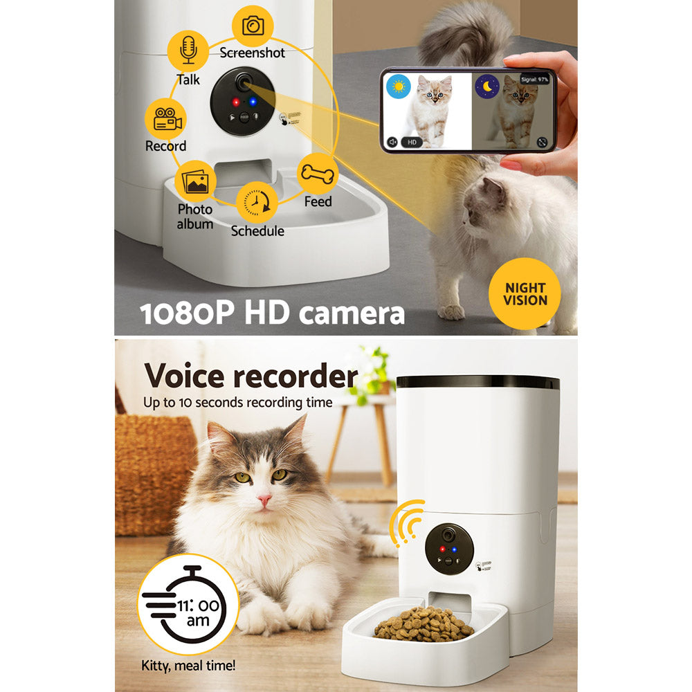 i.Pet Automatic Smart Pet Feeder 6L with HD Camera, WiFi Control, Timer - SuperSaverAU - view 6