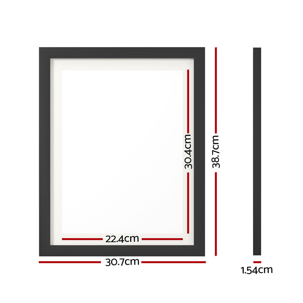 Artiss 3-Piece Photo Frame Set for 10"x14" Prints, Black, Durable MDF, Wall Hanging - SuperSaverAU - view 2