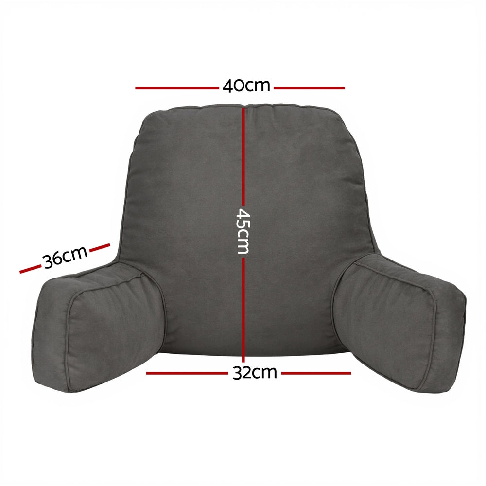 Giselle Bedding Reading Pillow – Grey with Lumbar Support