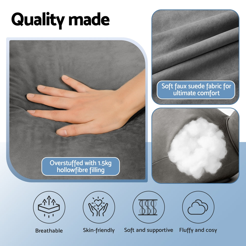 Giselle Bedding Reading Pillow – Grey with Lumbar Support