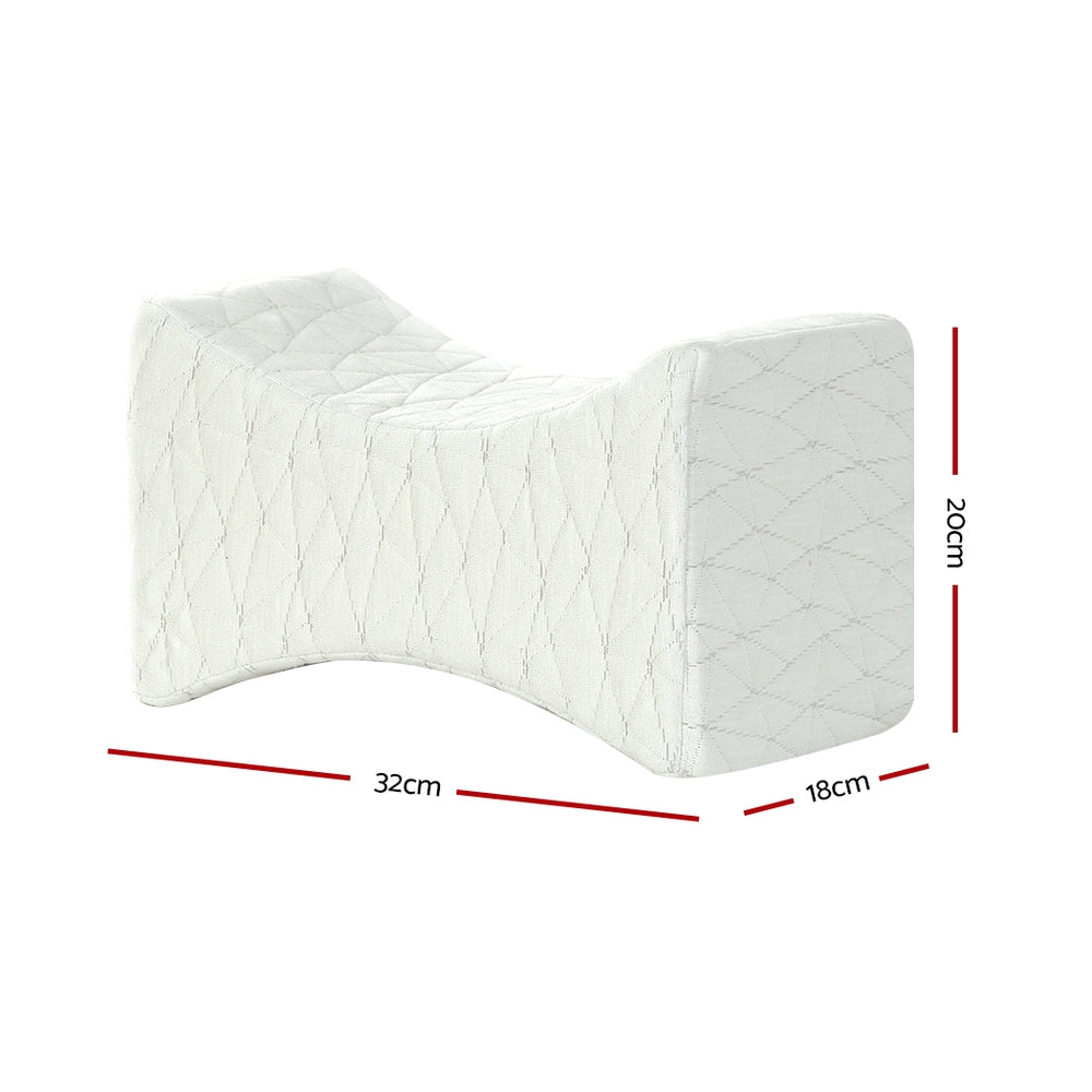 Giselle Bedding Memory Foam Knee Pillow 32cm x 18cm x 20cm, Ergonomic Design, Machine Washable - SuperSaverAU - view 2