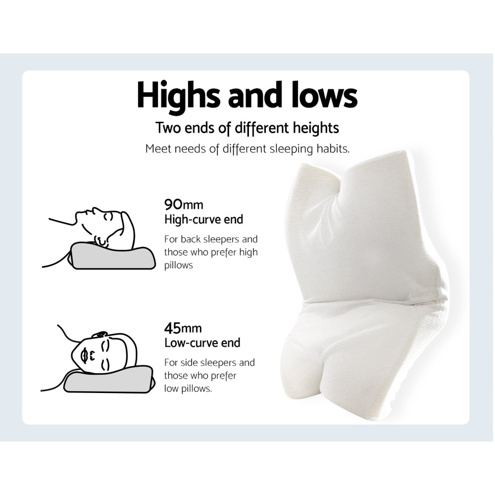 Giselle Bedding Memory Foam Pillow 60cm x 35cm, Butterfly Design, Washable Cover - SuperSaverAU - view 3