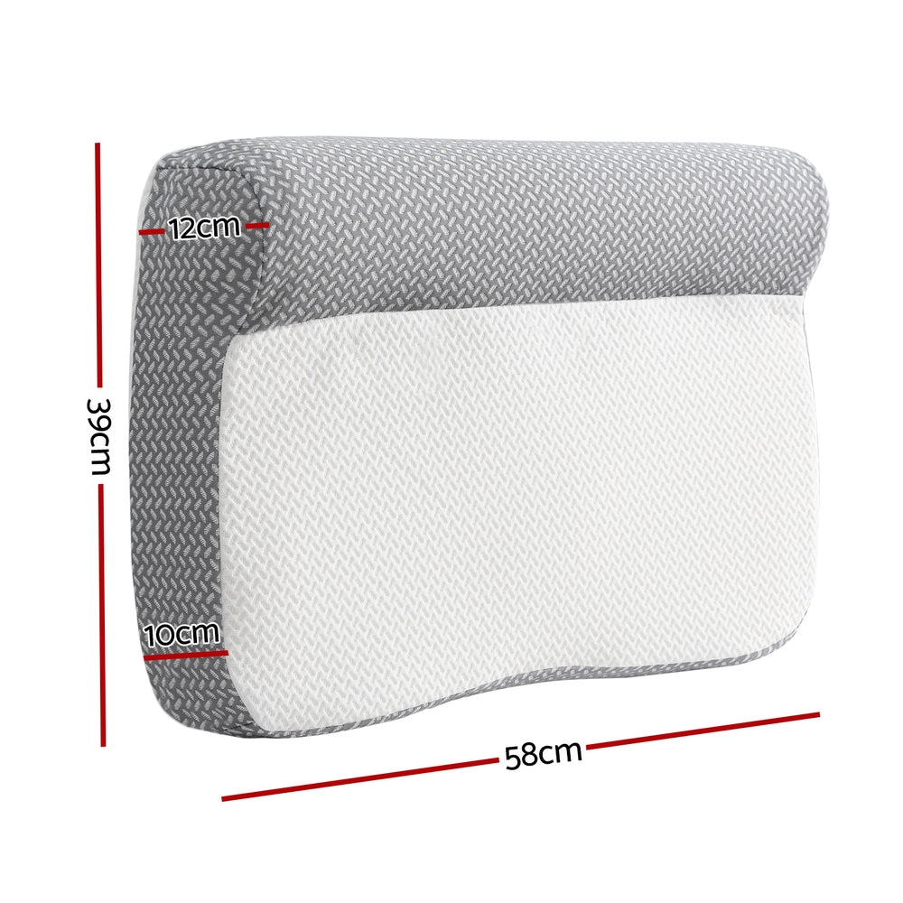 Giselle Bedding Memory Foam Pillow 58cm x 39cm - Ergonomic Neck Support, Washable Cover - SuperSaverAU - view 2