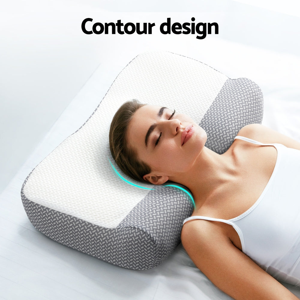 Giselle Bedding Memory Foam Pillow 58cm x 39cm - Ergonomic Neck Support, Washable Cover - SuperSaverAU - view 4