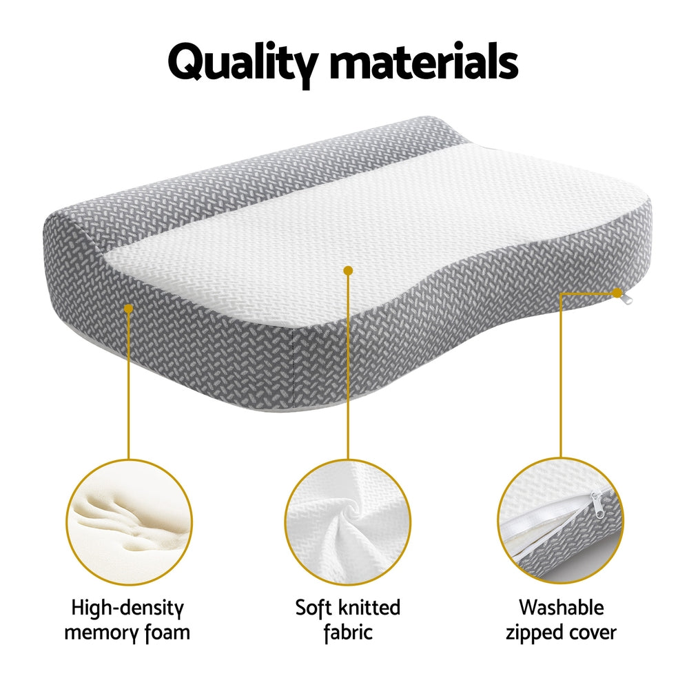 Giselle Bedding Memory Foam Pillow 58cm x 39cm - Ergonomic Neck Support, Washable Cover - SuperSaverAU - view 5
