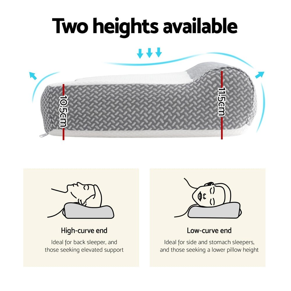 Giselle Bedding Memory Foam Pillow 58cm x 39cm - Ergonomic Neck Support, Washable Cover - SuperSaverAU - view 6