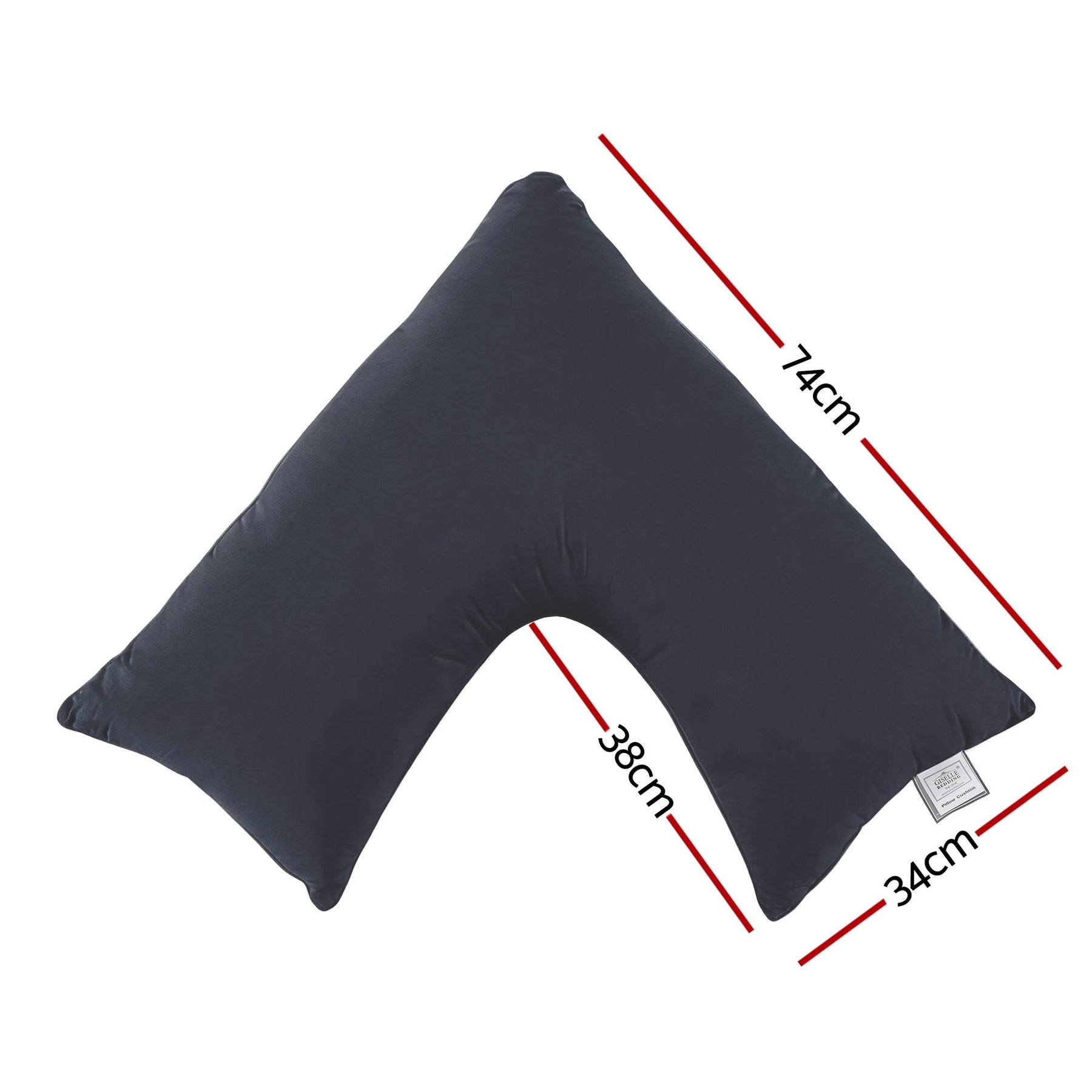 Giselle Bedding V Shape Nursing Body Pillow – Grey Full Body Support