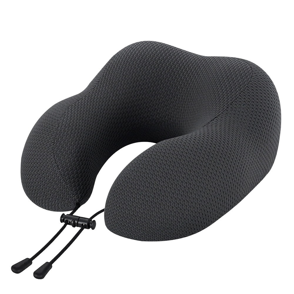 Giselle Bedding Travel Neck Pillow U-Shape Memory Foam 44x27x13cm Black - SuperSaverAU - view 1