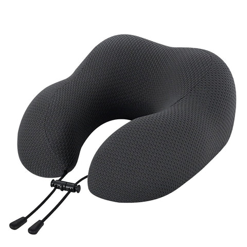 Giselle Bedding Travel Neck Pillow U-Shape Memory Foam 44x27x13cm Black - SuperSaverAU - view 1