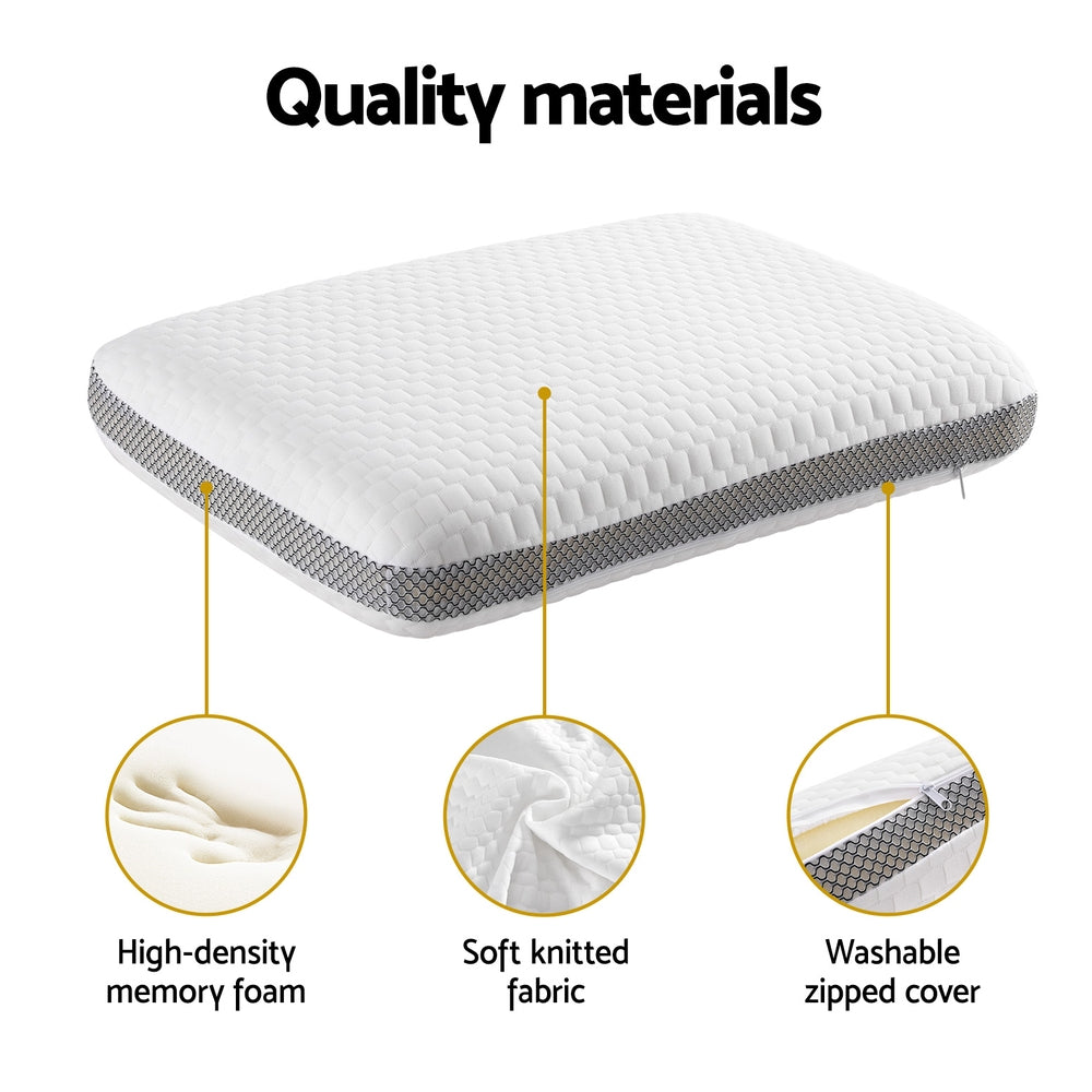 Giselle Bedding Memory Foam Pillow 60cm x 40cm x 11cm, Breathable, Washable Cover - SuperSaverAU - view 4
