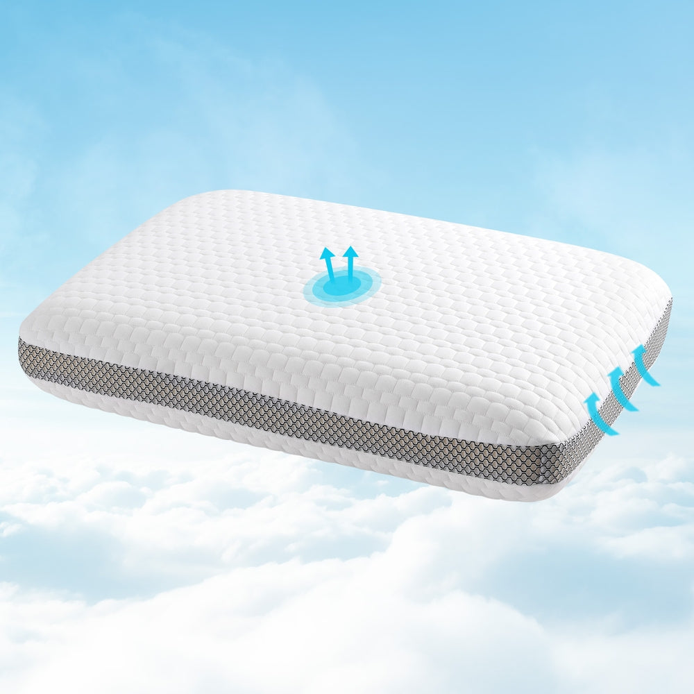 Giselle Bedding Memory Foam Pillow 60cm x 40cm x 11cm, Breathable, Washable Cover - SuperSaverAU - view 1