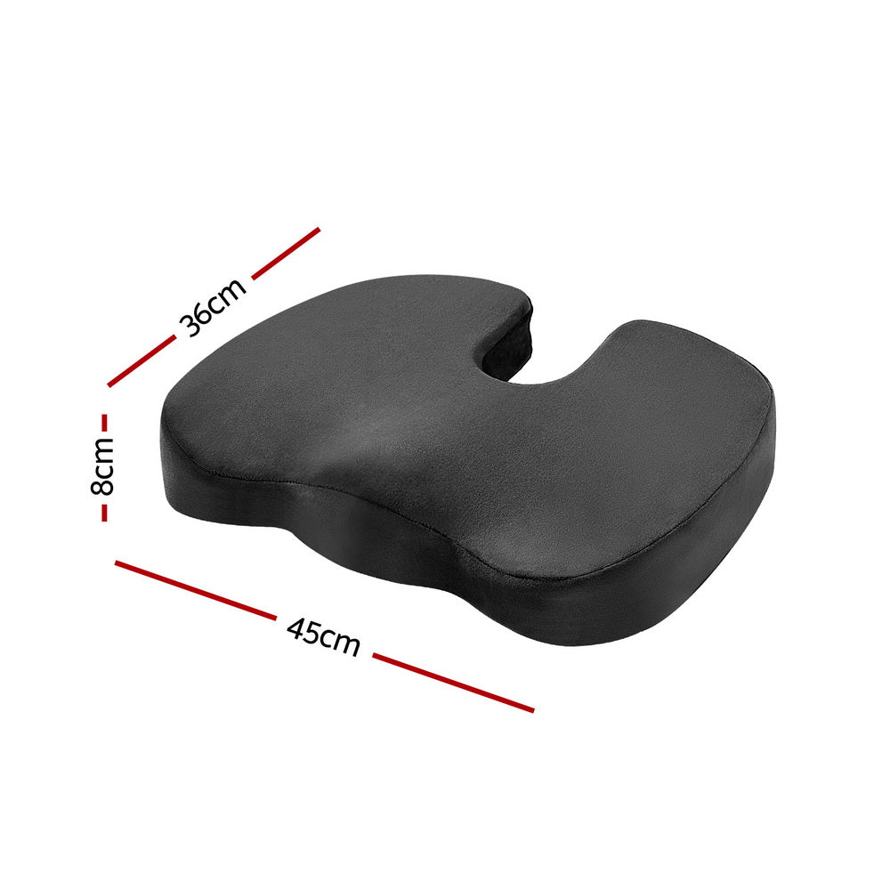 Giselle Bedding Memory Foam Seat Cushion 45cm x 36cm x 8cm Black, Ergonomic Design, Pressure Relief - SuperSaverAU - view 2