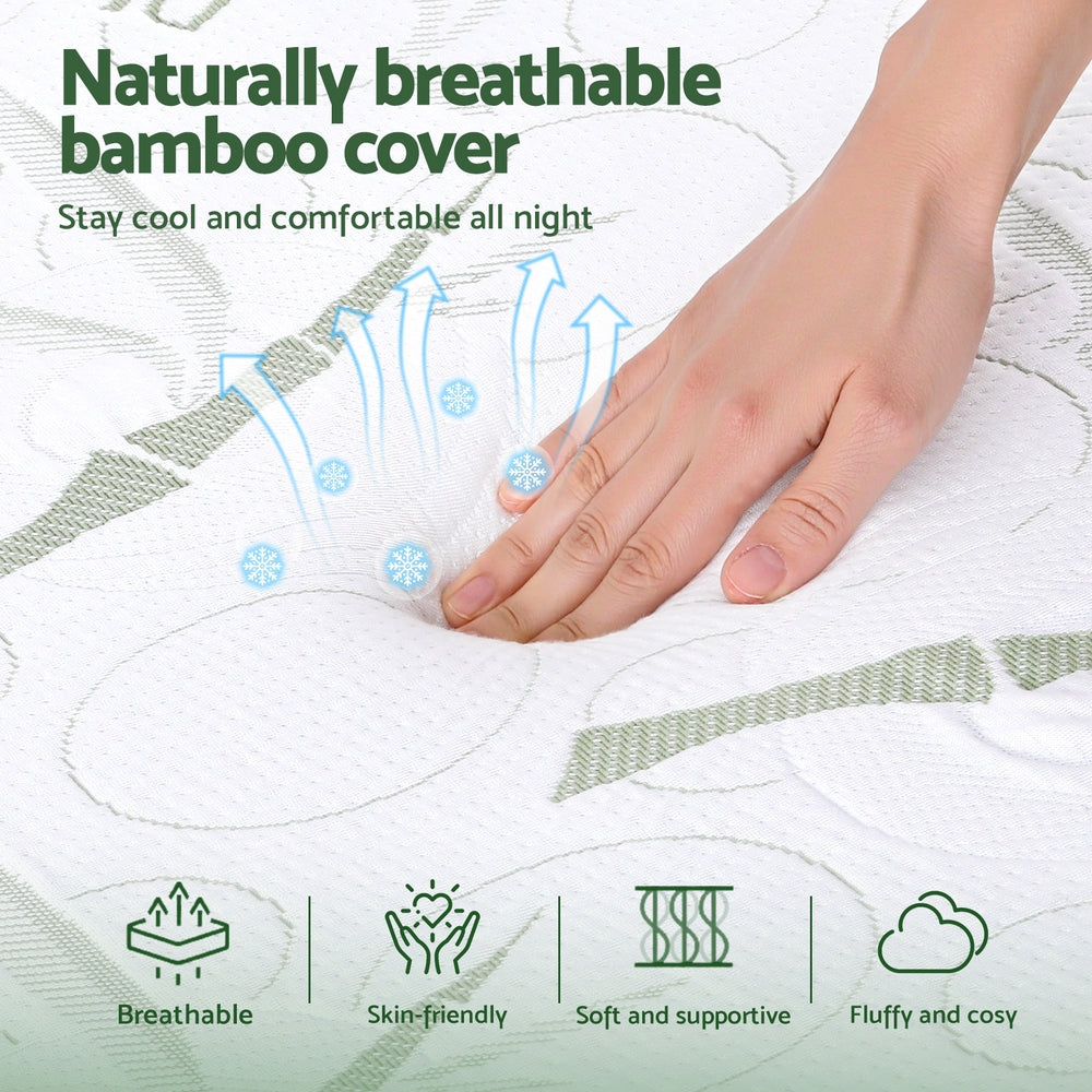 Giselle Bedding Wedge Pillow Gel Memory Foam 61x62x20cm Bamboo Cover - SuperSaverAU - view 3