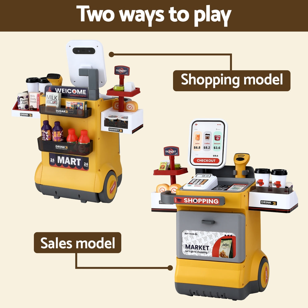 Keezi Kids Supermarket Pretend Playset with 48 Accessories - SuperSaverAU - view 5