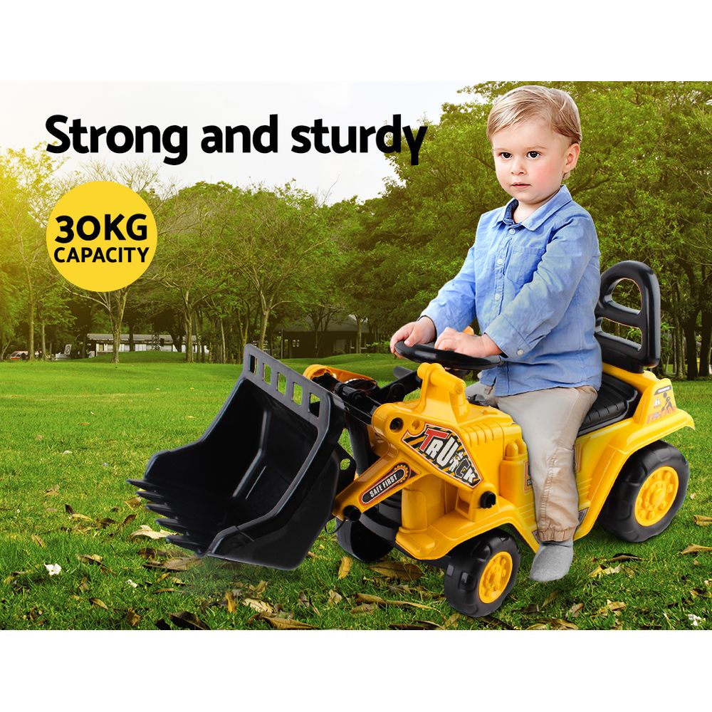 Keezi Ride On Car Toys Kids Excavator Bulldozer Sandpit Digger Car Pretend Play - SuperSaverAU - view 3