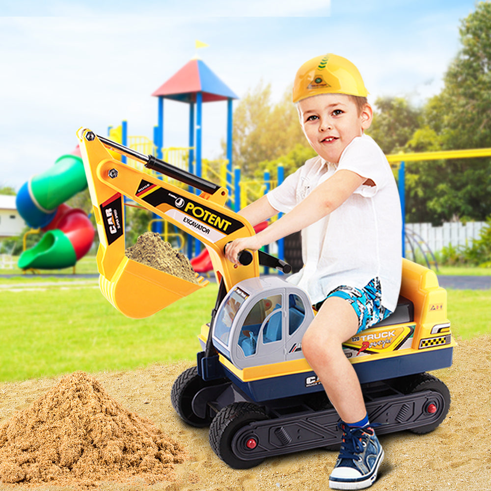 Keezi Ride On Car Toys Kids Excavator Digger Sandpit Bulldozer Car Pretend Play - SuperSaverAU - view 1