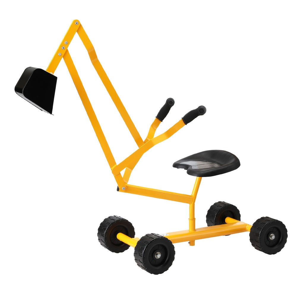 Keezi Kids Ride On Car Digger Bulldozer Sandpit Play Toys Rotate Seat Yellow - SuperSaverAU - view 7