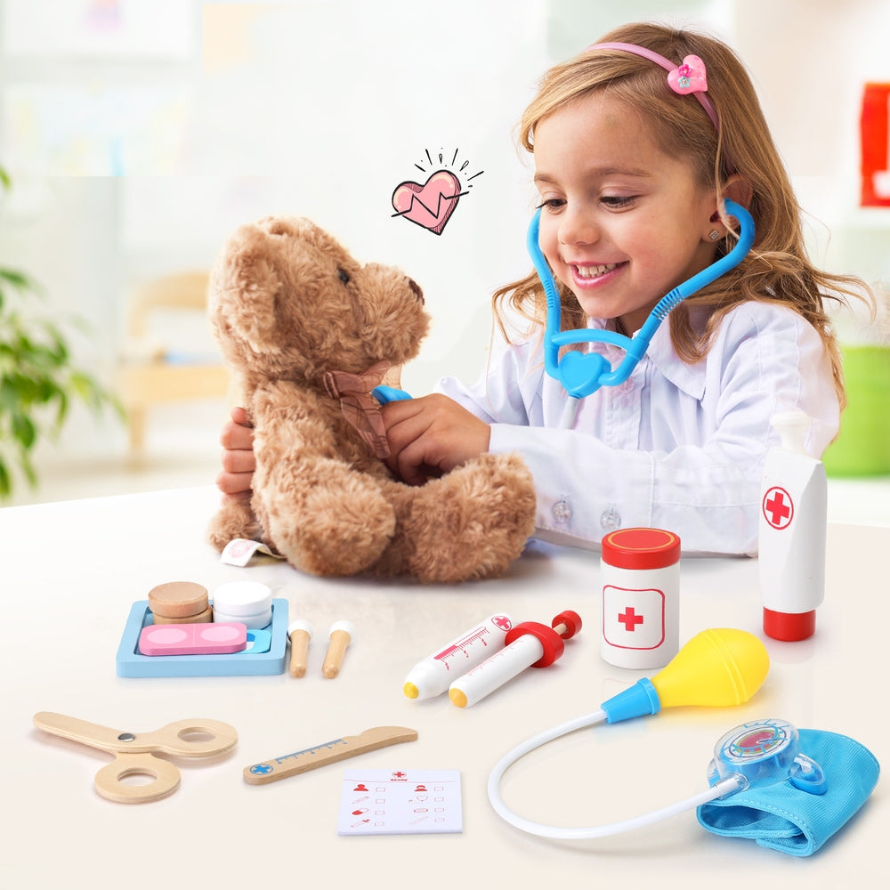 Keezi Kids Doctor Nurse Medical Case Pretend Play Set Stethoscope Medicine Toys - SuperSaverAU - view 7