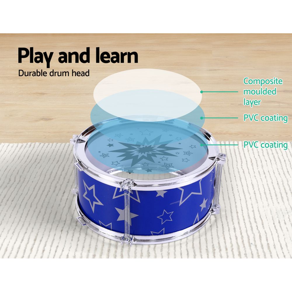 Keezi Kids Drum Set with Stool - Blue